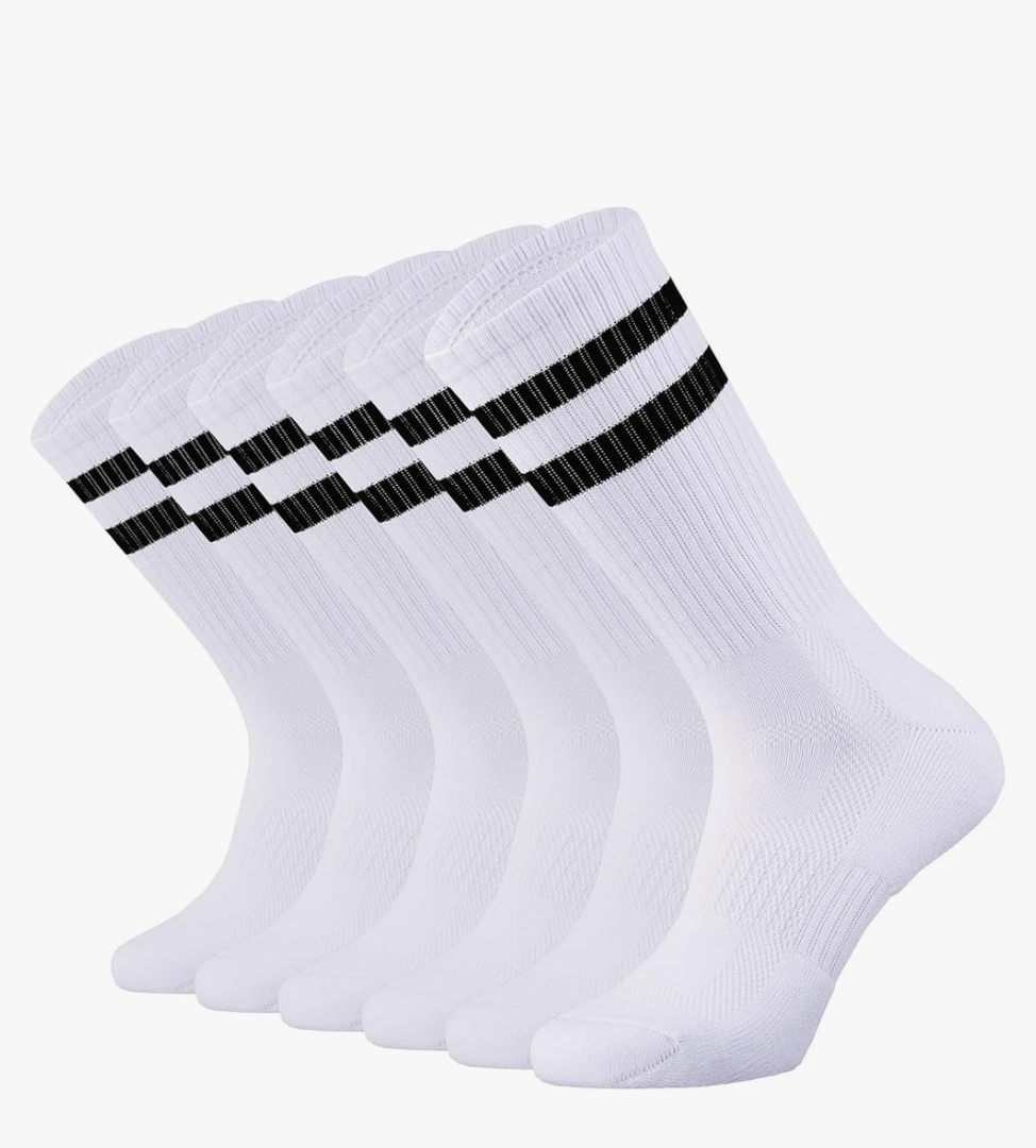 SOX TOWN Unisex Cushioned Crew Training Athletic Socks Men & Women with Combed Cotton Moisture Wicking Breathable Performance