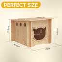 Pinewood Cat House, Wooden Bunny Rabbit Cat Hutch Outdoor Pet Cage Shelter Feral Cat House, Small Pet House and HabitatsEasy to Assemble