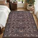 6x9 Area Rug Living Room: Soft Floral Washable Boho Carpet Brown