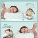 Releep Cervical Neck Pillow, Side Sleeper Pillow for Neck Pain Relief, Adjustable Contour Pillow for Sleeping, Ergonomic Memory Foam Pillow, Orthopedic Cooling Pillow Back Stomach Sleeping, Queen Size, Queen Size: 23.6"L x 13.8"W Medium