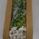 10 Bundles Artificial Flowers Outdoor UV Resistant Fake Flowers No Fade Faux Plants Garden Porch Window Box Decorating (White)