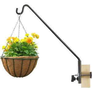 ERYTLLY Extended Rail Hook Fence Deck Heavy Duty Bird Feeder Hook 360 Degree Rotary and Length Adjustable Plant Bracket for Bird Feeders, Planters, Suet Baskets, Lanterns, Wind Chimes and More