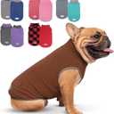 cyeollo Fleece Dog Sweater Vest, Reflective Dog Sweatshirt Pullover Doggie Jacket for  Doggie Clothes Boy Girl Pets, Brown & Khaki M