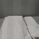 JELLYMONI Duvet Cover Queen Size White - 3PCS Boho Striped Duvet Cover Set Polyester Tufted Bohemian Textured Comforter Cover 9090in with Corner Ties & Zipper and 2 Pillowcases