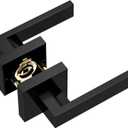 TICONN Dummy Door Handle, Heavy Duty Reversible Square Dummy Door Lever for Indoor, Bedroom, Closet (1 Pack, Front & Back Pair, Matte Black)