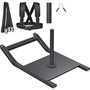Kipika Weight Sled, Workout Sled, Fitness Strength Training Sled, Speed Training Sled for Athletic Exercise, Speed Improvement, Easily Through Obstacles, Suitable for 1" & 2" Weight Plate (Black)