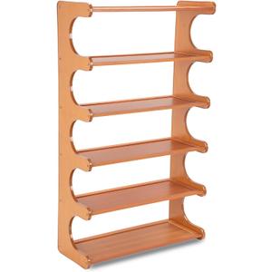 Shoe Rack,Small 6 Tier Shoe Organizer Storage Shelf,Bamboo Narrow Shoe Closet,Small Space Shoe Rack,for Entryway Closet 18.89×7.48×31.88inch, 6 Tier-18.89" Wide