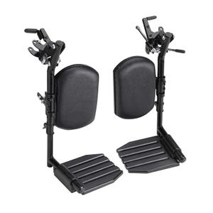 Wheelchair Legrest Assembly, Hemi Spacing, Black Vinyl Calfpad, Black Aluminum Footplate, 1 Pair, TAG2750412P