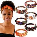 Syhood 6 Pieces African Headbands Boho Print Head Wraps Twist Knot Elastic Hair Bands Black History Month Criss Cross Headband Workout Yoga Sports Hair Accessories for Women