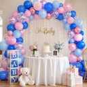 2 x HILAVO Pink and Blue Balloons 12 Inch Pastel Metallic Blue Baby Light Pink Chrome Latex Balloon Confetti Balloon for Kids Girls Hawaiian Summer Gender Reveal Wedding Birthday Baby Shower Party Decor