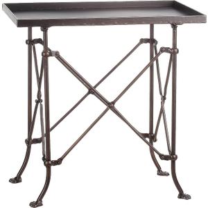 Creative Co-Op Vintage Rectangular Metal Side Table with Claw Sole Feet, Antique Bronze, Medium Rectangle
