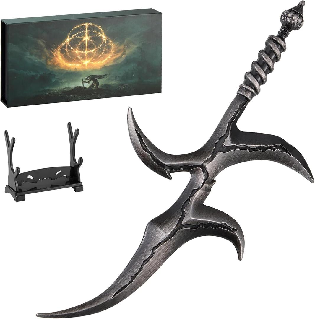 Elden Rings Black Blade,7.09 Inch Metal Craft Equal Scale Reduced Model, Best Choice of Collection Lovers, Exquisite Ornament for Computer Desk, Good Gift for Him/Her