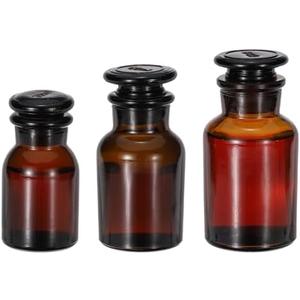 PATIKIL Reagent Media Bottle, 30/60/125ml Glass Wide Mouth Reagent Media Storage Bottle with Glass Ground Stopper for Lab Water Reagent Liquids, Chemistry, Science, Vase, Perfume, Amber PATIKIL Reagent Media Bottle, 30/60/125ml Glass Wide Mouth Reagent Media Storage Bottle with Glass Ground Stopper for Lab Water Reagent Liquids, Chemistry, Science, Vase, Perfume, Amber