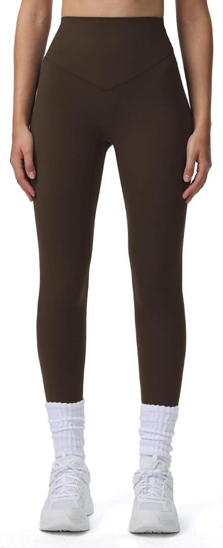 Aoxjox High Waisted Workout Breeze Leggings for Women Tummy Control Buttery Soft Yoga Pants 24"/26"/28" (Small, Mulch)