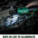 KIMO Cordless Electric Ratchet Wrench Set, 40 Ft-lbs, 400 RPM, 12V Cordless Ratchet Wrench 3/8" w/ 60-Min Charger, 7 Sockets, 1/4" adapter, 2-Pack 2000mAh Lithium-Ion Batteries, Variable Speed Trigger