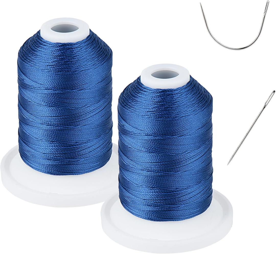 UV Resistant - Simthread 100% Polyester Bonded Thread Tex 69 (12wt) - 250 Yards x 2 Spools NP-Blue