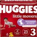 Huggies Size 3 Diapers, Little Movers Baby Diapers, Size 3 (16-28 lbs), 25 Count,