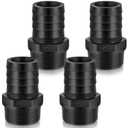 2 Pieces Pool PVC Fitting Tube Fitting Adapter Barbed Hose Fittings Barbed x NPT Male for Industrial Tube Portable Water Garden Kitchen Hose Swimming Pool Pump(1-1/2",Black,4 Pcs)