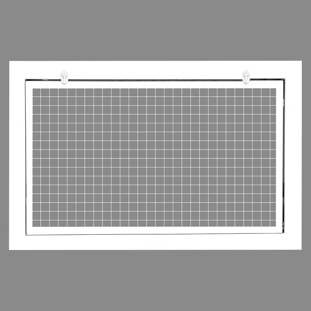 HVAC Premium 12" x 14" Cube Core Eggcrate Return Air Filter Grille for 1" Filter - Aluminum - White [Outer Dimensions: 14.5" x 16.5]