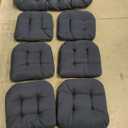 Wenqik 7 Pcs Outdoor Wicker Chair Cushions Set with 1 Loveseat 44 x 19 in Weatherproof & 6 U Shaped Cushions for Wicker Patio Furniture Porch Swing Bench Seat Sofa Couch(Dark Gray)