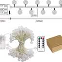 Metaku Globe Fairy Lights Battery Operated 33ft 80LED String Lights with Remote Waterproof Indoor Outdoor Hanging Decorative Christmas Lights for Home Party Patio Garden Wedding