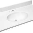 Design House 37-In-Wide Vanity Top Sink, 4-In. Backsplash, Cultured Marble, Stain-Resistant, Pre-Drilled Centerset Holes, White, 37.0 In. W x 19.0 In. D x 10.6 In. H, 586206