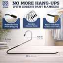 Zober Pants Hangers Non Slip - Open Ended Pants and Jean Hangers for Closet - Space Saving Clothes Hanger - Strong, Durable, Metal Pant Hangers (Black)