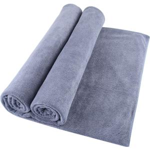 Oversized Microfiber Bath Towels (Bath Sheets), 2 Pack (32 x 71 Inch), Extra Large Super Absorbent, Quick Fast Dry, Soft Eco-Friendly Towels for Body, Bathroom, Travel (2PCS Grey)