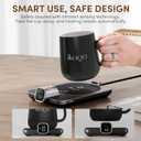 Coffee Mug Warmer & iKago Mug Set, Accurate Temperature Control Smart Heated Mug for Desk, Electric Coffee Warmer with Auto Shut Off & Real-Time Temp Display, Gifts for Men Women, 15oz Ceramic Mug