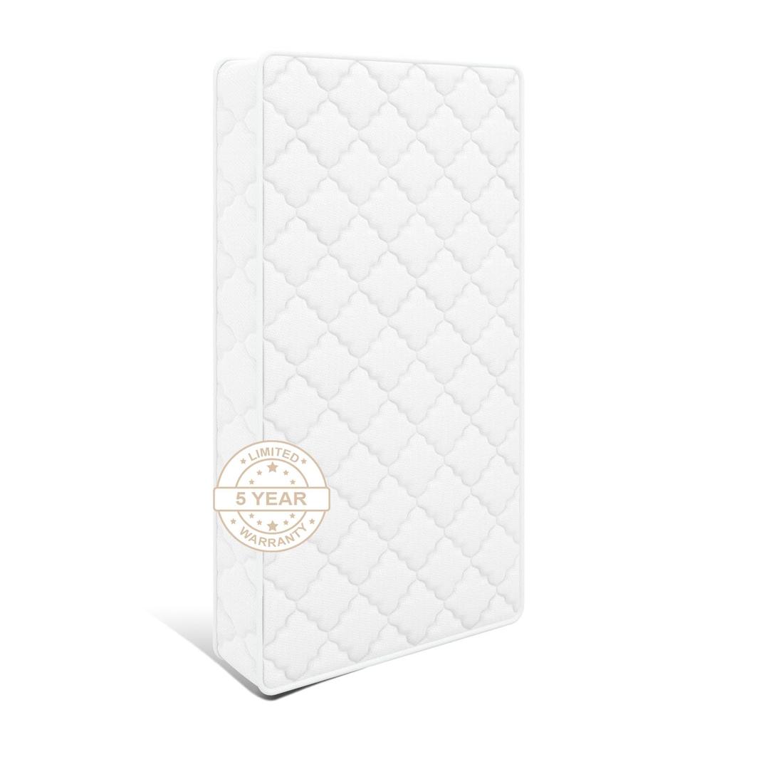 5x52x27.5 Toddler Mattress, Medium Firm with High Density Foam, Edge Reinforced, Odorless and Steady, Certipur-us, Pure White