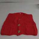 Wyeysyt Sweater Vest Women Sleeveless Crop Knit Cardigan Casual Button Down Cropped Knitted Sweater Vest with Pockets (Medium, Red)
