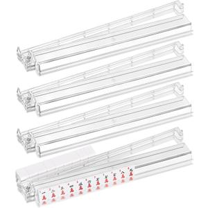Mahjong Racks with Pushers, 4PCS Set Clear Acrylic mah Jong All-in-One Tile Rack & Pusher,Modern American Majiang Accessories Gifts (White), 18.5 x 3.15 x 1 inches