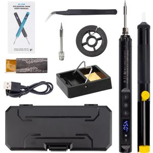 Cordless Soldering Iron Kit with LCD Display  Portable USB Rechargeable Soldering Tool for Electronics, DIY Projects, and Home Repairs