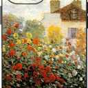 Compatible with iPhone 14 Plus Phone Case,Impressionism Claude Monet Art The Artist's Garden Print Red Flowers Garden Decorative Phone Case,Shockproof Protective Phone Cover for Women Girls