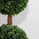 Damomo Artificial Topiaries Ball Trees Outdoor, 3.6ft Faux Boxwood Plants Topiary Triple Ball Tree(2 PCS), Fake Shrubs Trees Potted Decorative Indoor Porch or Garden43inch