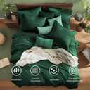 Monbix Full Size Comforter Set, Emerald Green Bedding Comforter for Full Size Bed Set Reversible, Bedding Sets Full 7 Pieces, Cationic Dyeing Bed in a Bag with Comforter, Sheets, Pillowcases & Shams
