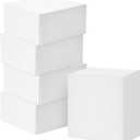 Hallmark 8" Square Gift Boxes with Lids (5 White Gift Boxes) for Christmas, Birthdays, Holidays (1 Count (Pack of 5))