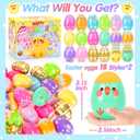 SevenQ Plastic Easter Eggs Empty Fillable 36 Pcs 3.15" Printed Colorful Egg for Hunt Basket Stuffers for Teens Pinata Goodie Gift Bags Fillers Treats Treasure Box Toys Classroom Party Favors Supplies