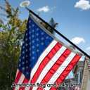 Flag Pole for House - 6 ft Heavy-Duty Aluminum Tangle Free Spinning Flag Pole with Metal Mounting Rings - Outdoor Wall Mount Flagpole for Residential Commercial (Black, 6')