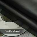 youleyar Solid Sheer Rod Pocket Curtain Voile Draperies 2 Panels White Beige Black Grey Coffee 70 Inch Width 63 Inch Long 1 Pair for Kitchen Bedroom Children Living Room Yard(Black,70W63L)