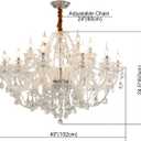 Clear Crystal Chandelier, K9 Crystal 18 Lights, E12 Bulbs, Modern Ceiling Lamp for Living Room, Bedroom, Dining Room, UL-Listed, Easy to Install (18-Light)