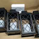 4 Pack Solar Hollow Lanterns Outdoor, Waterproof Patio Hanging Lanterns with LED Flickering Flameless Candle Lights, Decorative Solar Lantern for Porch, Garden, Patio, Yard, Table