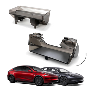 Screen Storage Tray Fits for 25-26 Model Y, 26 YL & 24-26 Model 3 | Fits for 2025-2026 Model Y, 2026 Model YL & 2024-2026 Model 3, ABS magnetic tray, anti-slip silicone mat, tool-free setup
