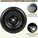 2 PCS 136.50-6 Flat Free Lawn Mower Tires and Wheel, Solid Smooth Tread Tire, 13x6.50-6 Zero Turn Mower Front Tires for Commercial Garden Lawn, with 3/4" & 5/8" Bearings, 4"- 8.2" Centered Hub