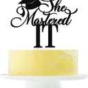 she mastered it cake topper 2026 High school university postgraduate graduation theme party Cake Decorations Boys and girls Graduation in 2026 Cake decorations Happy graduation cake Topper (8)