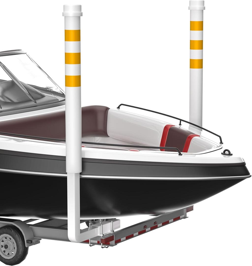 Boat Trailer Guide Accessories: Adjustable Trailer Poles with Reflective PVC Covers, Heavy-Duty 201 Stainless Steel Frame, Easy Installation for Pontoon, Ski, and Fishing Boat Trailers