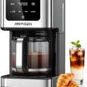 AIRMSEN 14-Cup Programmable Drip Coffee Maker 1000W Fast Brewing Coffee Machine with Timer, Delay Start & 2H Keep-Warm, 73oz Tank, Touchscreen & Glass Carafe Perfect for Home & Office Use