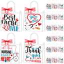 Shinylin 24 Pcs Nurses Clear Gift Bags with Handles Reusable Ribbon PVC Nursing Appreciation Gifts Bag Thank You Nurse Graduation Gift Bags for Nurse Day Week Doctors Medical Party Hospital Treat