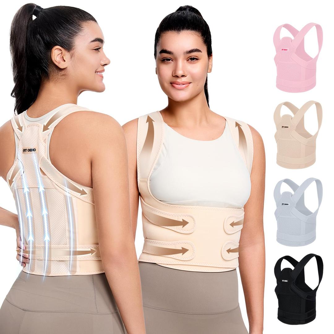 Fit Geno Back Brace Posture Corrector for Men & Women: Shoulder Straightener Adjustable Full Back Support Pain Relief - Scoliosis Hunchback Spine Corrector (Medium/Large) (Medium/Large (Waist 33"-40"), Beige) Fit Geno Back Brace Posture Corrector for Men & Women: Shoulder Straightener Adjustable Full Back Support Pain Relief - Scoliosis Hunchback Spine Corrector (Medium/Large) (Medium/Large (Waist 33"-40"), Beige)