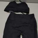 SUUKSESS Women Seamless 2 piece Workout Sets Strappy Padded Sports Bra Booty High Waisted Shorts Outfits (Size: 4-6)